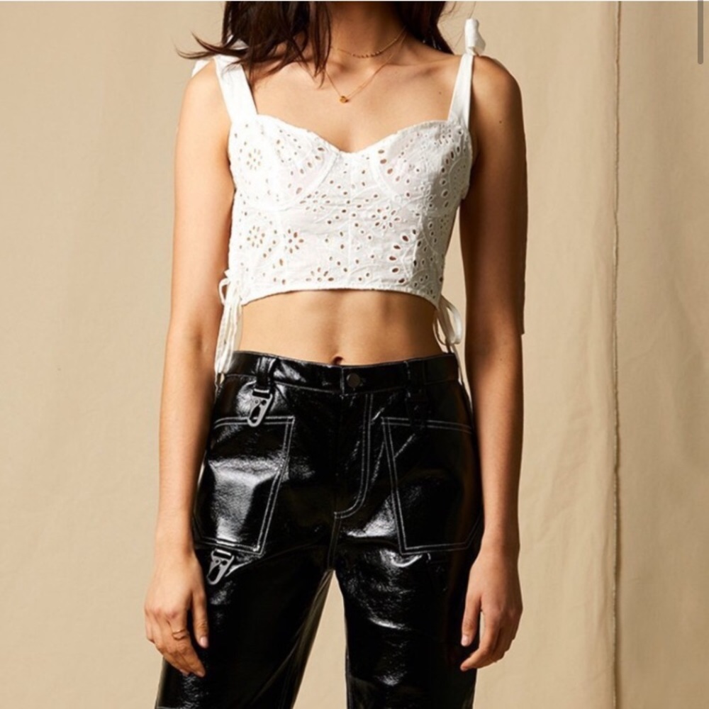 NWOT Choosy white eyelet cotton crop top bustier